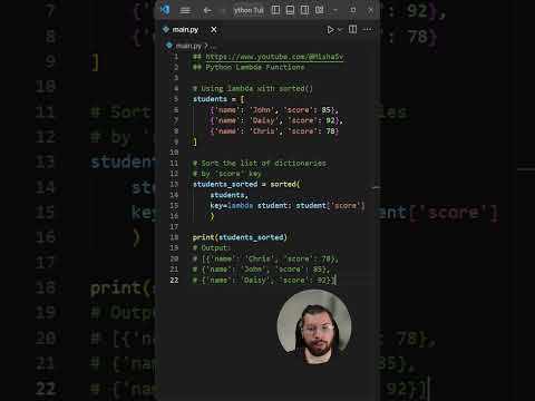 Python Lambda Functions for Easy Sorting - Python Explained