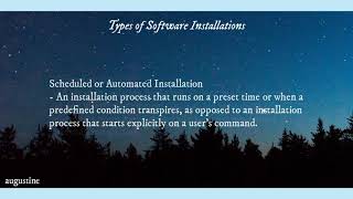 Types of Software Installations.