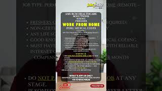 AMS RCM Healthcare Solutions  Hiring Fresher IPDRG Medical Coders (Work From Home)