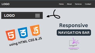 Responsive Navigation Menu Bar using HTML CSS & JavaScript