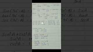 some basic trigonometry identities | trigonometric formulas