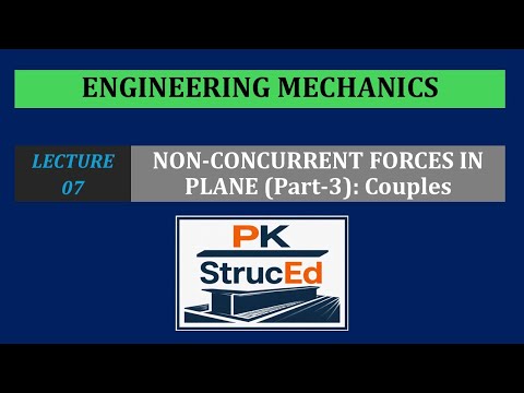 Engineering Mechanics | Lecture 07 | Non concurrent Forces in Plane-Couples