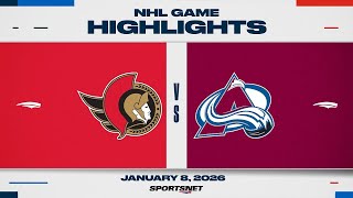 NHL Highlights | Senators vs. Avalanche - January 8, 2026