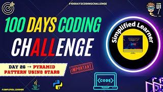 Day #26 | Pyramid  of Stars | Pyramid Pattern in #java & #python | Asked in Technical Interview