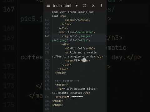 Restaurant menu website? 🍔 🚀 #WebDevelopment #HTMLCSS #CodeWithAsur #RestaurantWebsite #shorts