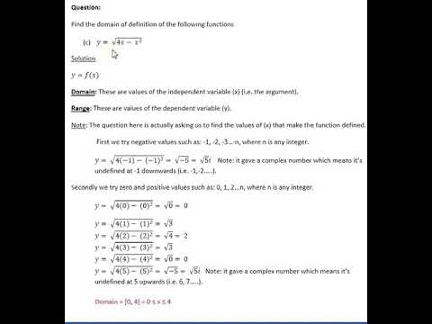Finding the domain of a function __ part (c)
