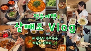 [혼.여 브이로그] 역시 내 퍼컬은 전주가 맞다.. 6개월만에 뚜벅이로 다녀온🚶🏻‍♀️여름에 전주를 가야하는 이유🌿(교동살래/전주깍두기/홈댄스/백수의찬/어노렌지/금암면옥/하늘못)