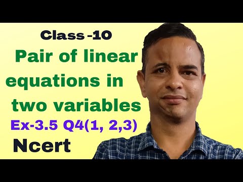 Class 10 maths ex 3.5 Q4(1, 2,3) pair of linear equations in two variables.