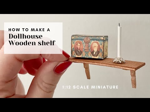 DIY Miniature | How to make a wooden shelf for the Dollhouse | 1:12 scale