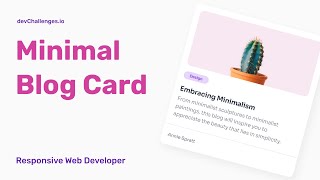 Minimal Blog Card | Responsive Web Developer | devChallenges.io