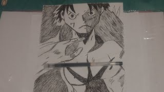 One Piece - Luffy Drawing 🔥😈😱 #drawingskill #howtodraw #anime #animeart #art #artwork #onepiece