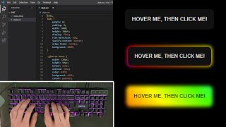 ASMR Programming - PURE CSS BUTTON HOVER GLOW EFFECT | Html CSS - No Talking