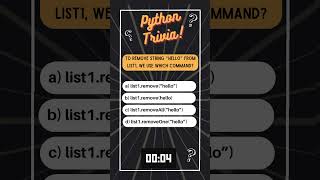 Python Trivia   List 17 #coding #python #techcommunity #shorts #trending #viral #datascience