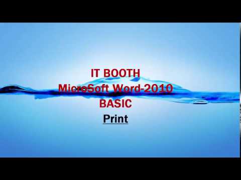 Introduction Basic Microsoft Word 2010 Print Part=12