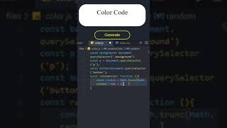 Random Color Generator Using JS #easytutorial  #webdevelopment #coding #javascriptfun