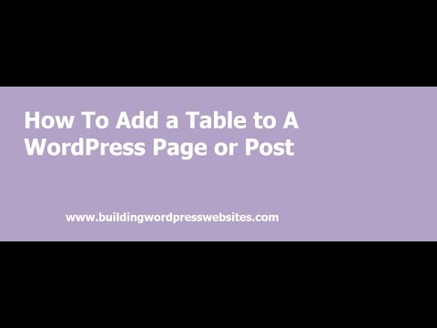 Adding Tables to WordPress Pages and Posts