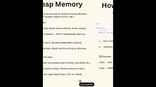 Heap vs Stack in C# & .NET | Quick Guide #DotNet #CSharp #Coding #LearnDotNet #StackVsHeap