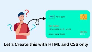 Credit card design with HTML & CSS | Web designing project
