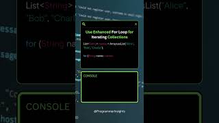 Use Enhanced For Loop for Iterating Collections in Java! 👨‍💻 #shorts #facts #java