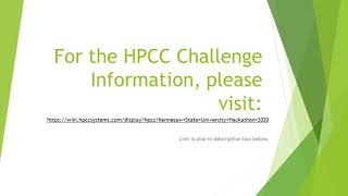 HPCC Hackathon Challenge Video