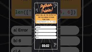 Python Trivia 42 #coding #programming #python #techcommunity #shorts #trending #viral #datascience