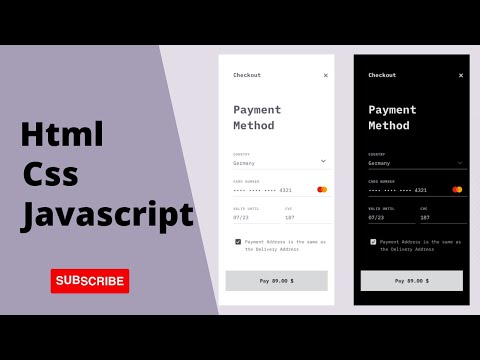How to make payment page on Html CSS and Java script  ||  debit card and credit card  | Web Creator