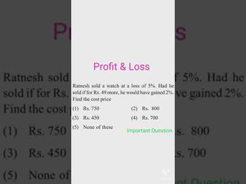Profit & Loss | Important question on Profit & Loss | #shorts