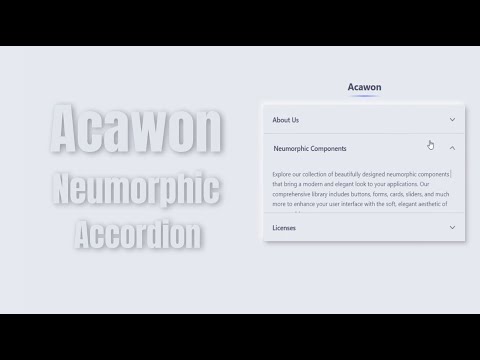 Neumorphic Accordion UI with Smooth Animations | HTML, CSS & JavaScript Tutorial