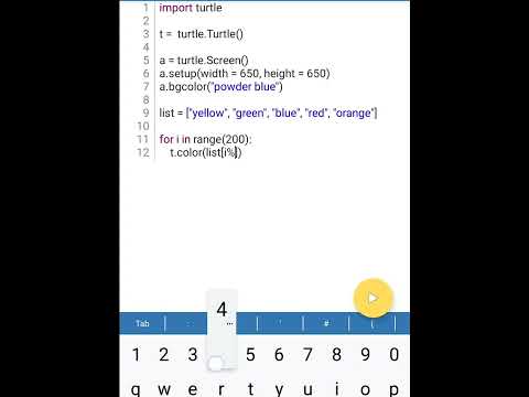 Python Turtle Graphics Pattern in Android #shorts #pythonprogramming #pydroid3 #tutorial