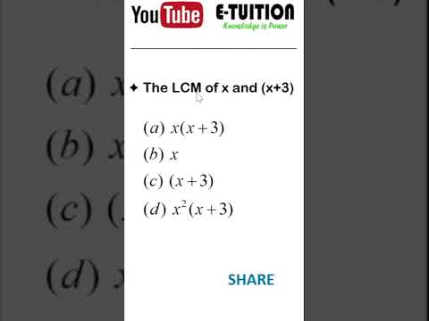 #shorts LCM of 'x' and 'x+3'