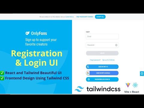 Modern OnlyFans UI Design: Login & Sign-Up with React & Tailwind CSS - Easy Tutorial || OnlyFans UI