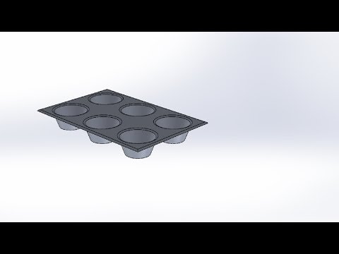 Muffin Tray | Solidworks Part Tutorial | Sketch Extrude Revolve Pattern