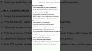 r23 DBMS chapter wise important questions