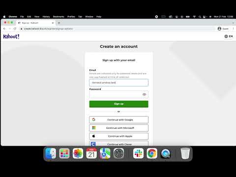 Kahoot Account Sign up
