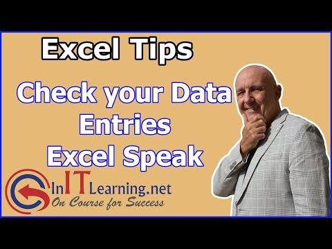 Get Excel to read your data entries to you. Ideal way to double check your data or entries.