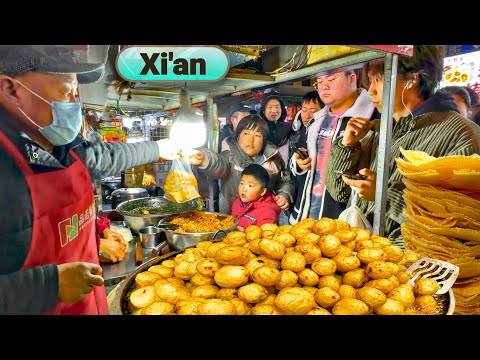 A 24-Hour Nonstop Food Bomb in Xi’an’s Old Street Market, China: From Breakfast to Late-Night Snacks