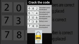 Crack the lock code #logicalquestions #puzzlegame