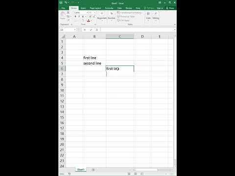 How to Insert or Add Second Line in the Same Row