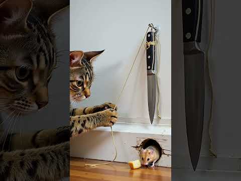 Just One Sniff… and BOOM! 🐱💥🐭  mouse in danger zone!? 😱🎯 #cat #trap #funnycat #funnyanimals #kitten