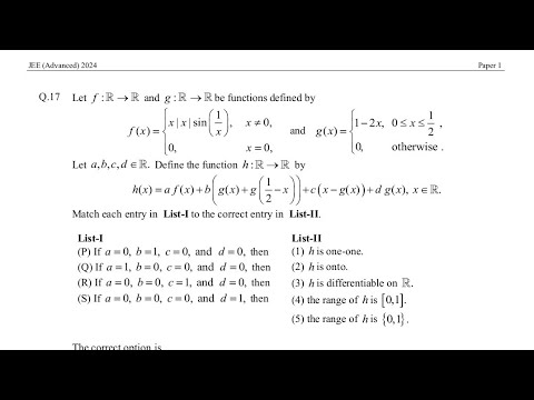 PYQ JEE ADVANCED 2024 || Paper(1) :Q(17) || Subscribe for Clarification on JEE Questions