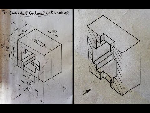 (9.2) Practice of Sectional Views (Full Sectioning-1)