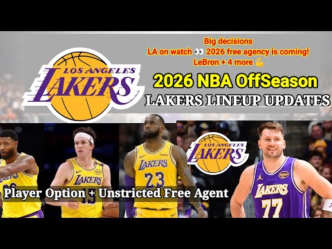 LOS ANGELES Lakers Lineup Updates | Lebron James NBA Lakers Unstricted Free Agent & Players Option 