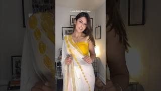 I LOVE THIS SAREE 💛🤍 #indianwear #saree #sareelove #indianclothes #indianoutfits #grwm #indiansuit