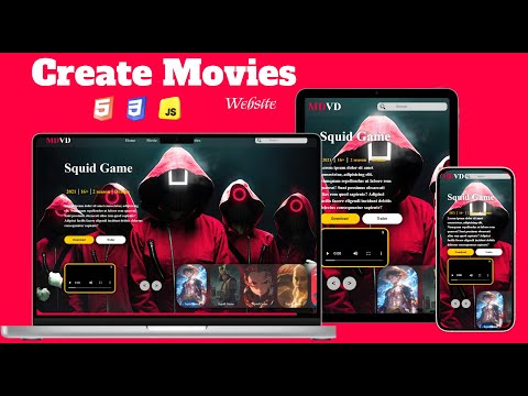 Creating an Animated & Responsive Movie Website Landing Page | HTML, CSS & JavaScript