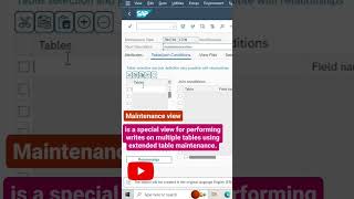 how to create maintanence view |  maintanence view | #shorts #subscribe #viral #abapprogramming #sap