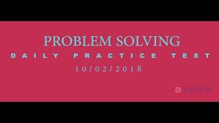 Crack NEET-2018 | Problem Solving - Daily Practice Test | 10th Feb 2018 | Aspire Learning Company