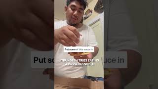 TRUNDESH ONE SHOTS PIZZA #pizza #food #hawaii #oahu #challenge #shorts #onebitechallenge