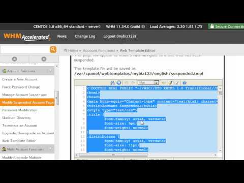 How to modify the suspended accounts page in WHM