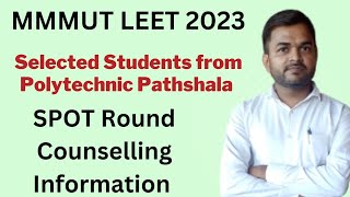 MMMUT LEET 2023 Selected Students & SPOT Counselling Information @PolytechnicPathshala