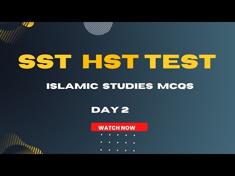 Important Mcq's for SST HST Test preparation DAY 2|Islamic studies MCQS| Most repeated Mcq's